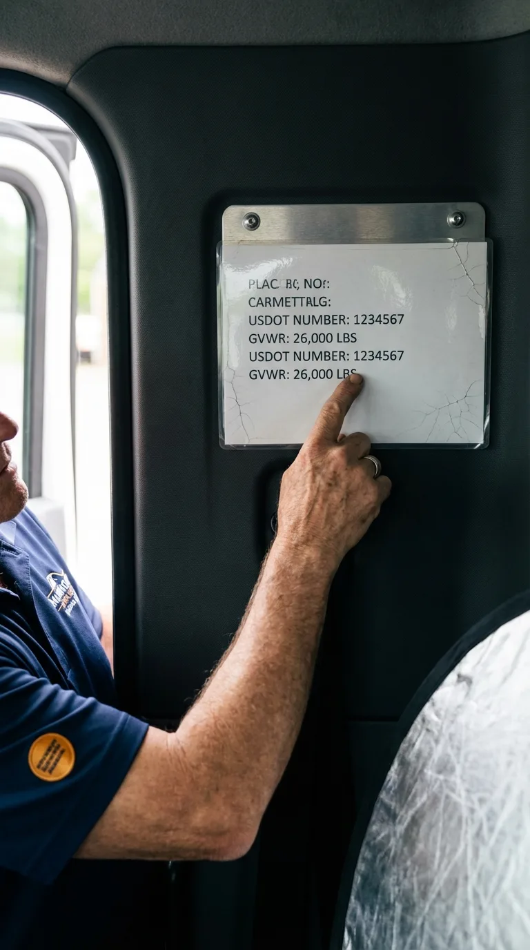 USDOT licensing placard verification in Newton